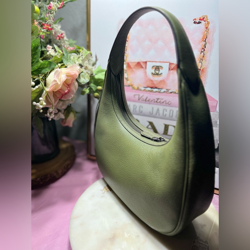 Coach Carmen Shoulder BagForest Green Leather Hobo Bag NWOT - Picture 8 of 14